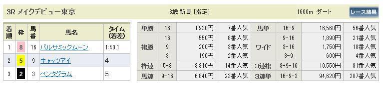 メイクデビュー東京の払戻金